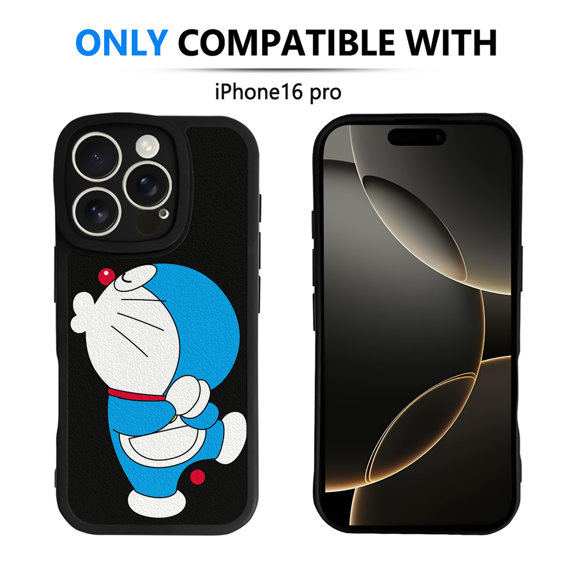 （画像用） ドラえもん Doraemon 【iPhone 16シリーズ対応】シリコンスマホケース（レザー調） 材質：シリコン